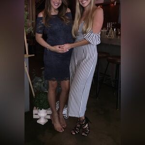 Striped Off-Shoulder Jumpsuit